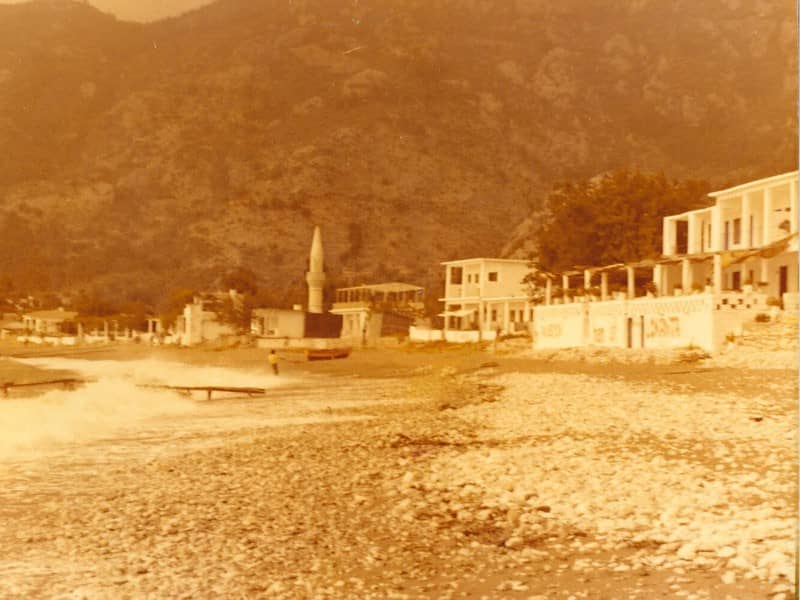 Turunç Beach - Looking south towards the Mosque (1976)