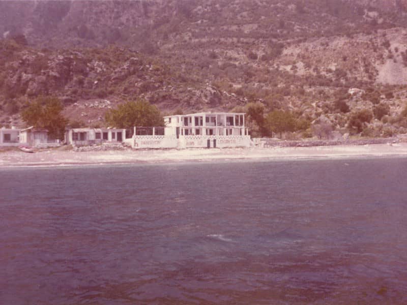 Turunç Beach - Looking west towards the Han restaurant (1976)