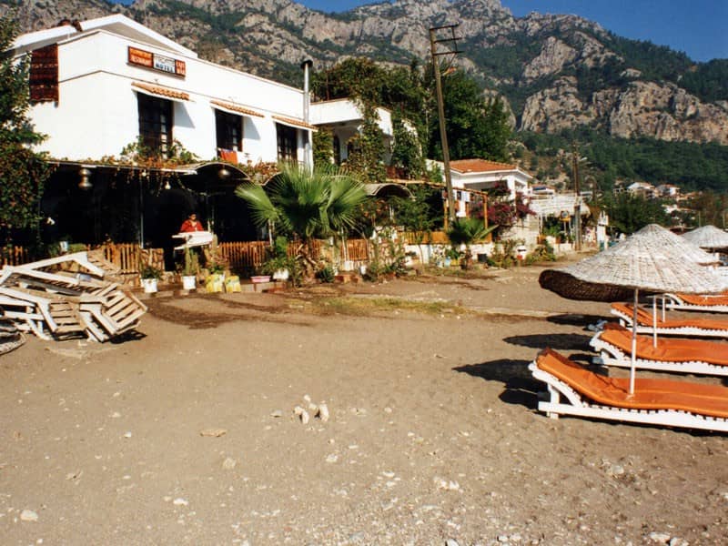 Beach view showing back of Arcade (now Körfez) Restaurant (1993)