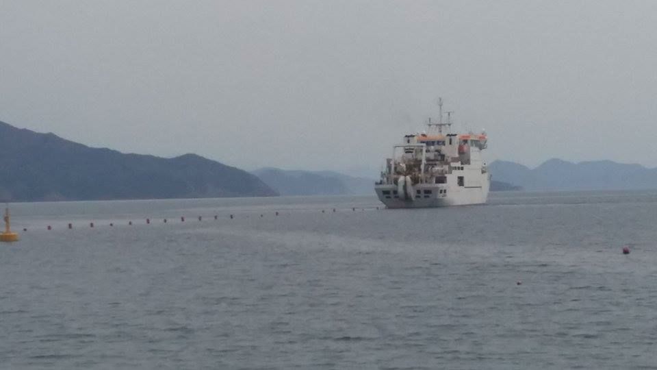 Cable-laying ship in Turunç Bay